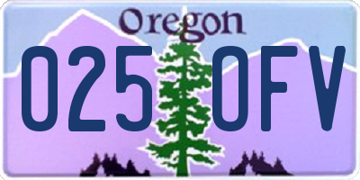 OR license plate 025OFV