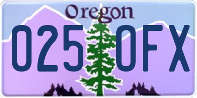 OR license plate 025OFX