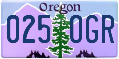 OR license plate 025OGR