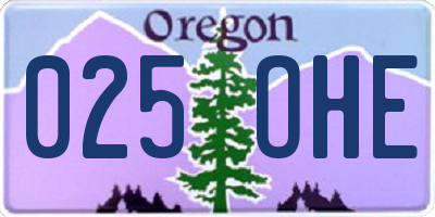 OR license plate 025OHE