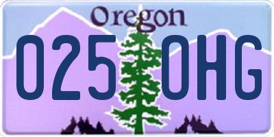 OR license plate 025OHG