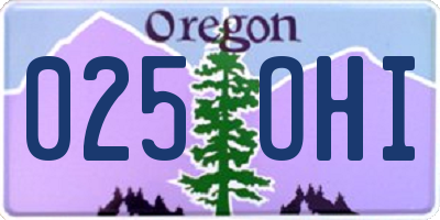 OR license plate 025OHI