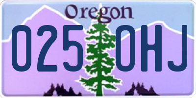 OR license plate 025OHJ