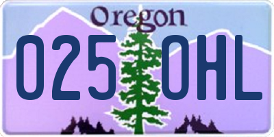 OR license plate 025OHL