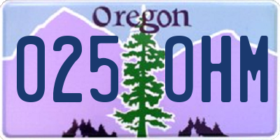 OR license plate 025OHM