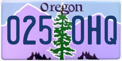 OR license plate 025OHQ