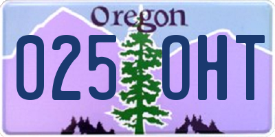 OR license plate 025OHT
