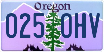 OR license plate 025OHV