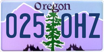 OR license plate 025OHZ