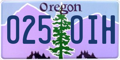 OR license plate 025OIH