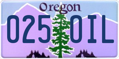 OR license plate 025OIL