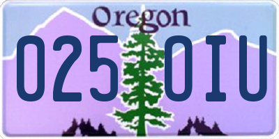 OR license plate 025OIU