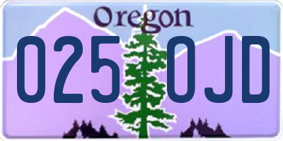 OR license plate 025OJD