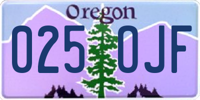OR license plate 025OJF