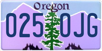 OR license plate 025OJG
