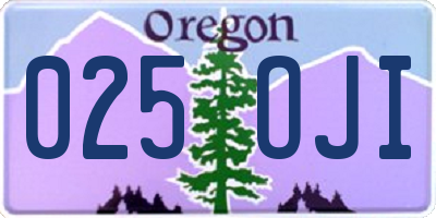 OR license plate 025OJI