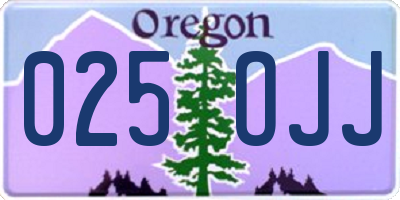 OR license plate 025OJJ