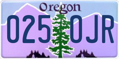 OR license plate 025OJR