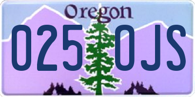 OR license plate 025OJS