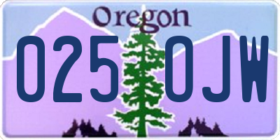 OR license plate 025OJW