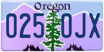 OR license plate 025OJX