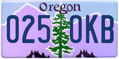 OR license plate 025OKB