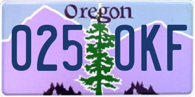 OR license plate 025OKF