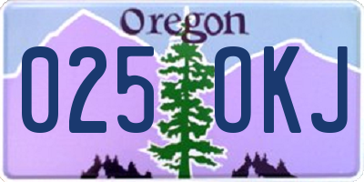 OR license plate 025OKJ