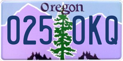 OR license plate 025OKQ