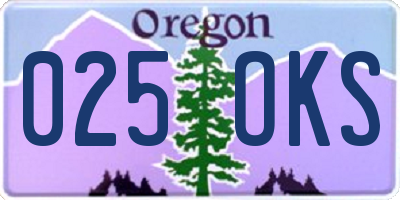 OR license plate 025OKS