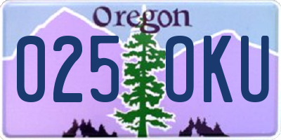 OR license plate 025OKU