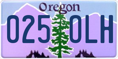 OR license plate 025OLH