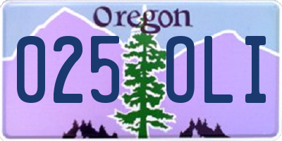 OR license plate 025OLI