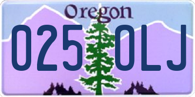 OR license plate 025OLJ