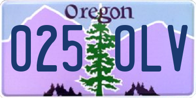 OR license plate 025OLV
