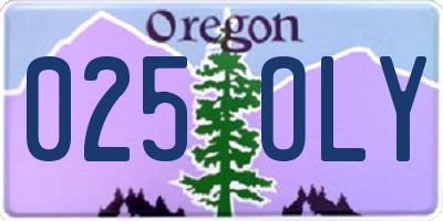 OR license plate 025OLY
