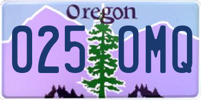 OR license plate 025OMQ