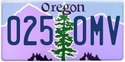 OR license plate 025OMV