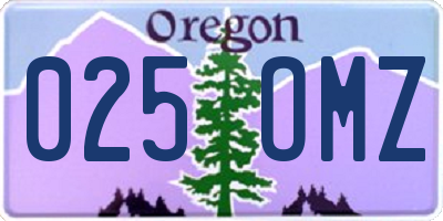 OR license plate 025OMZ
