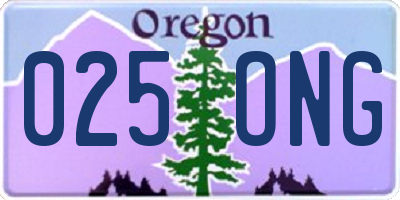 OR license plate 025ONG