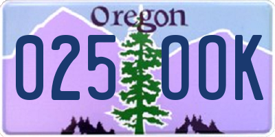OR license plate 025OOK