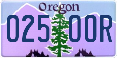 OR license plate 025OOR