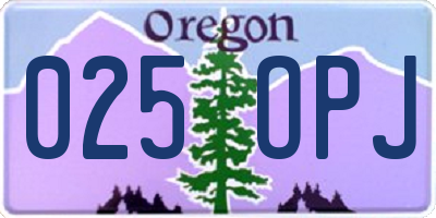 OR license plate 025OPJ