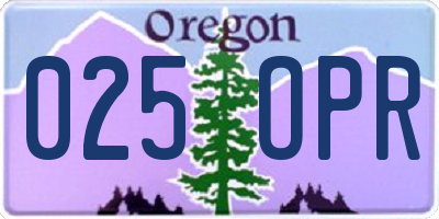 OR license plate 025OPR