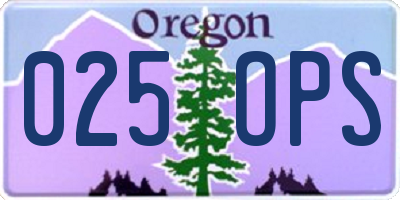 OR license plate 025OPS