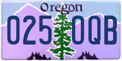 OR license plate 025OQB