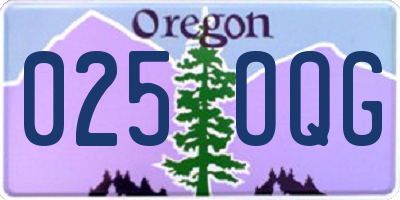 OR license plate 025OQG