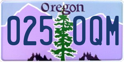 OR license plate 025OQM