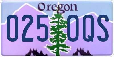 OR license plate 025OQS