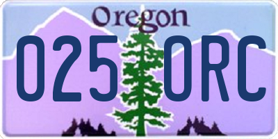 OR license plate 025ORC